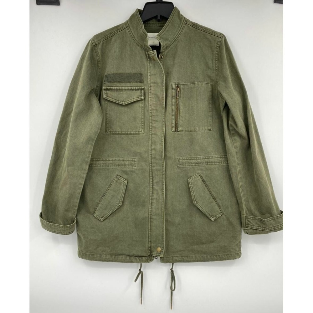 Treasure & Bond Olive Green Military Utility Field Jacket Womens Medium f2
